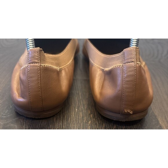 Tory Burch Jolie Tan Beige Leather Patent Cap Toe Ballet Flats Womens Size 11 M - Picture 4 of 8